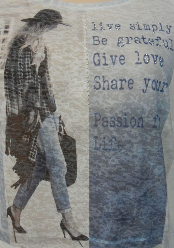 STRASS LADY - Ausbrenner Shirt von CHALOU - jeansblau